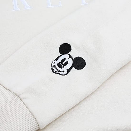 Disney Womens/Ladies Mickey Mouse Embroidered Hoodie (Stone)