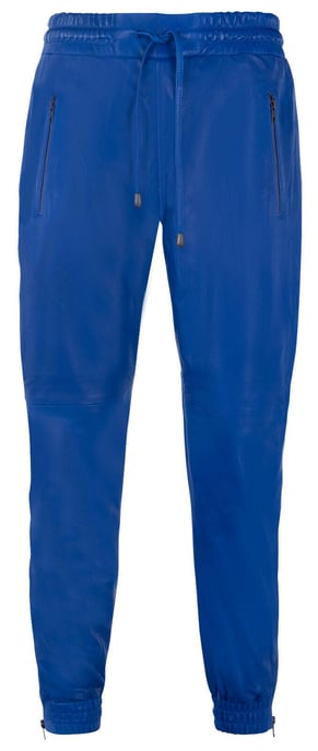 Mens Leather Jogging Bottoms-Boston