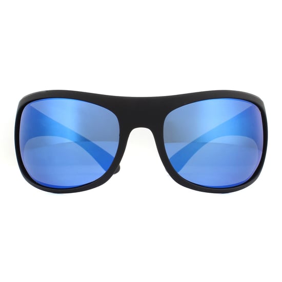 Polaroid Wrap Mens Matte Black Blue Polarized Sunglasses