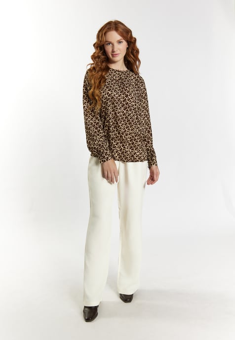 Dreimaster Bloes met lange mouwen Dames bruin beige - Image 2