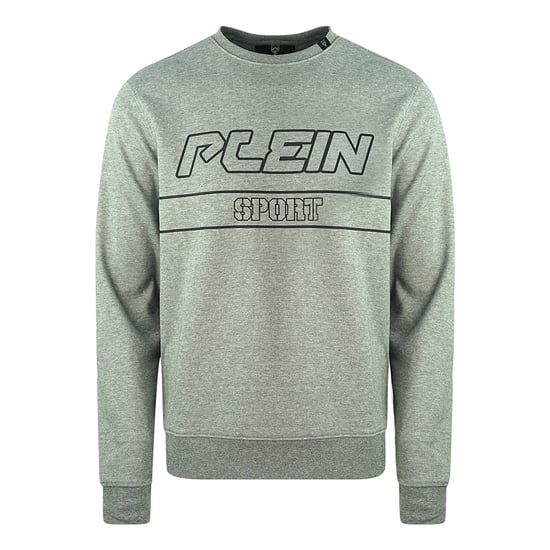 Philipp Plein Sport Zwart Logo Grijze Trui - Image 1
