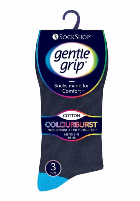 Gentle Grip - 6 Pairs Mens Gentle Grip Non Elastic Socks - MGG561 - Image 2