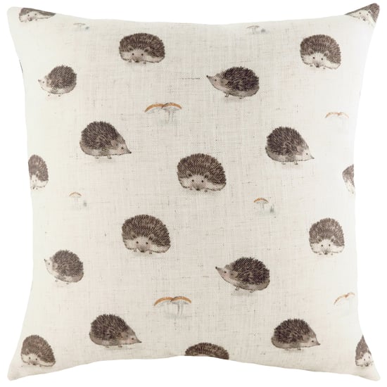 Evans Lichfield Oakwood Hedgehog Repeat Watercolour Square Cushion Cover