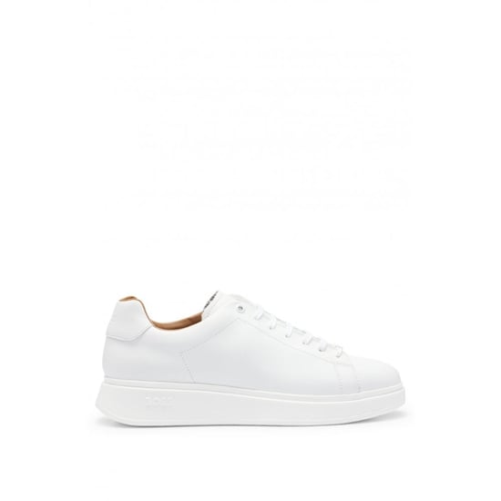 BOSS Orange Bulton Runn Mens Polished Leather Trainers With Rubber Outsole - Image 4