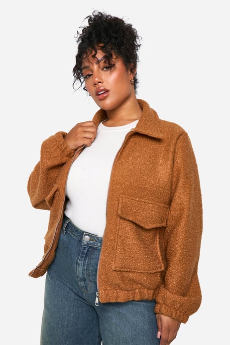 Plus Collared Boucle Jacket - Image 1