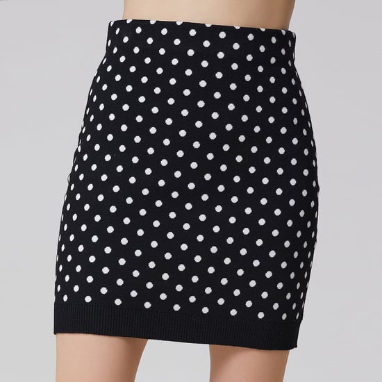 Polka dots knitted mini skirt - Image 1