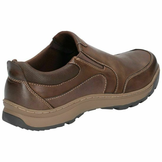 Hush Puppies Mens Jasper Slip On Leather Shoes (Brown) - Image 2