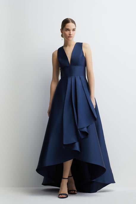 Petite Plunge Waterfall Bridesmaids Maxi Dress