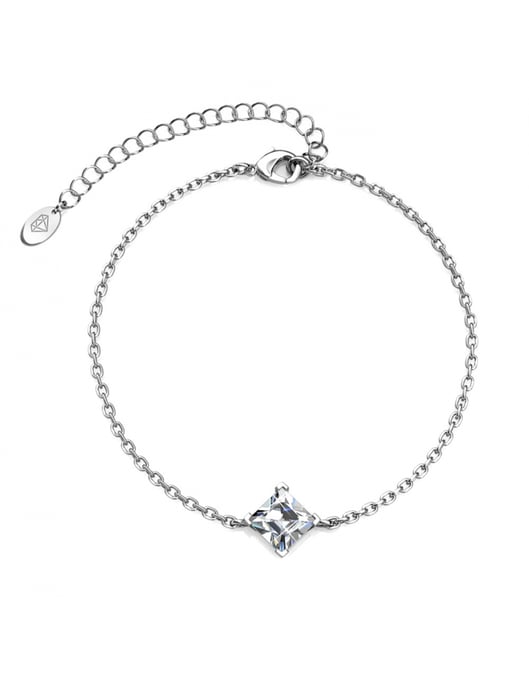 Simple Square Set and Box - Silver and crystal - Image 3