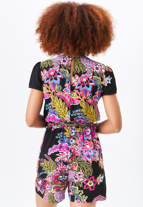 Paisley Print Belted Wrap Playsuit - Image 4