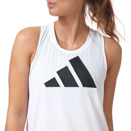 Women's adidas 3-Stripes Logo Tank Top in White Black