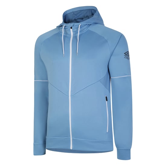 Umbro Mens Pro Training Full Zip Hoodie (Allure/Brilliant White)