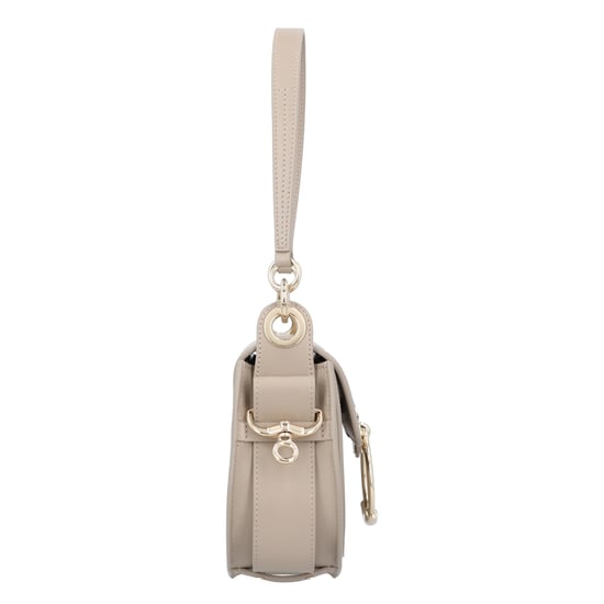 Chloé Small Tess Bag In Shiny Leather And Suede Grey - Image 3