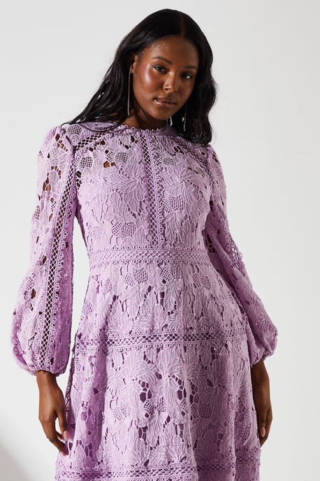 Lace Panelled Long Sleeve Dress