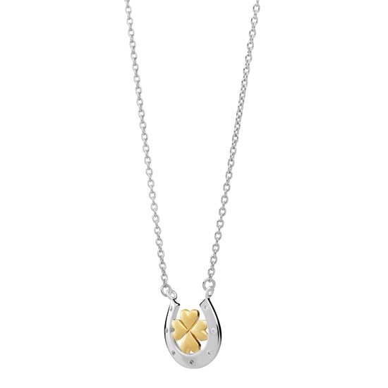 Orphelia 'Signature' Women's 925 Sterling Silver Chain with Pendant - Silver/Gold ZK-7517 - Image 3