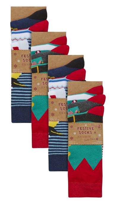 12 Pair Multipack Mens Novelty Christmas Design Socks - Assorted - Image 2
