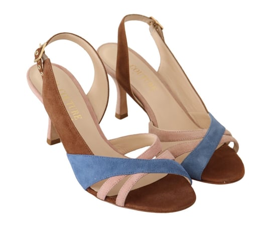 GIA COUTURE Kvinnors Flerfärgad Mocka Läder Slingback Klack Sandaler Skor - Image 6