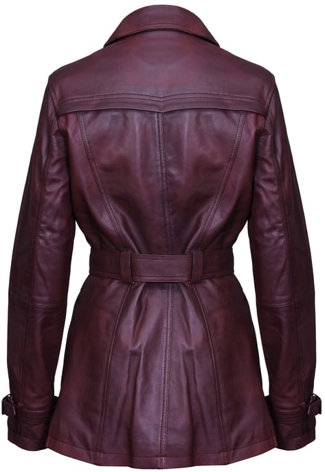 Women's mid-length leather trench coat - Oakham