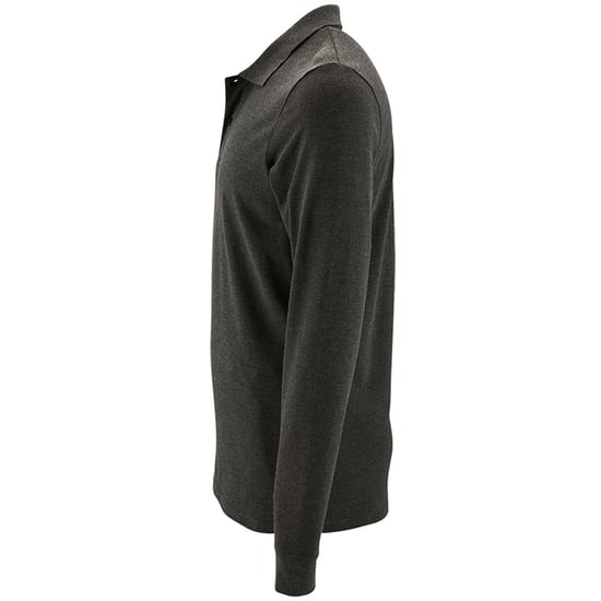 SOLS Heren Perfecte Lange Mouw Pique Polo Shirt (Houtskool mergel) - Image 3