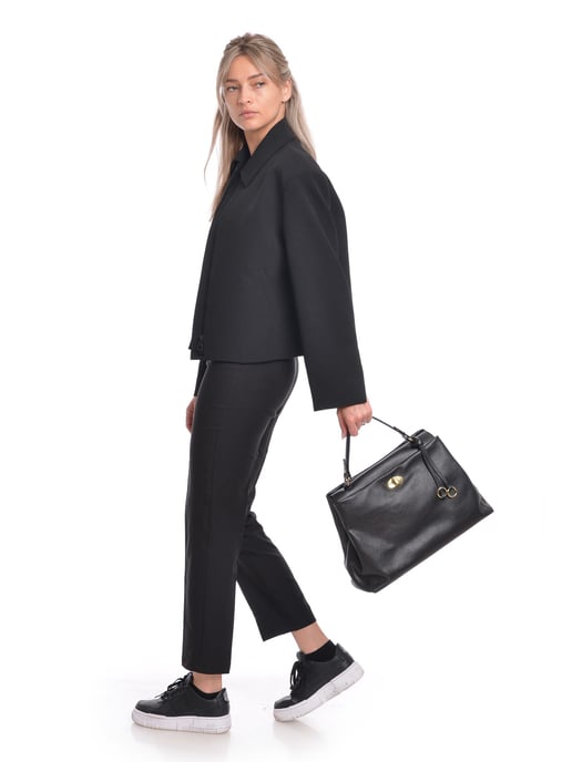 Luisa Vannini SS22 LV 1782T Black Leather Bag - Image 5