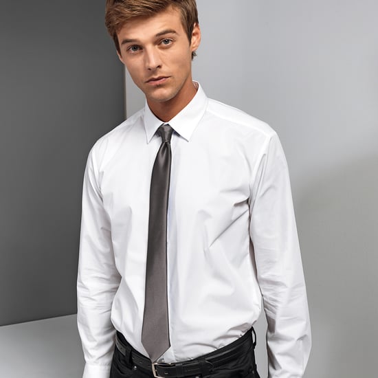 Premier Kleuren Heren Satin Clip Tie (Donkergrijs) - Image 2