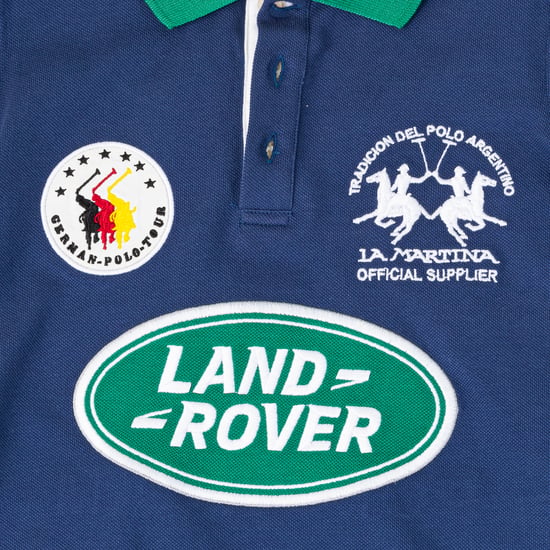 Boy's short-sleeved polo shirt with contrast lapel collar 2KP027
