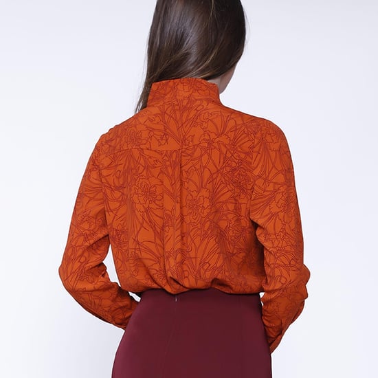 Gekruiste kraagblouse met lineaire bloemenprint - Image 2