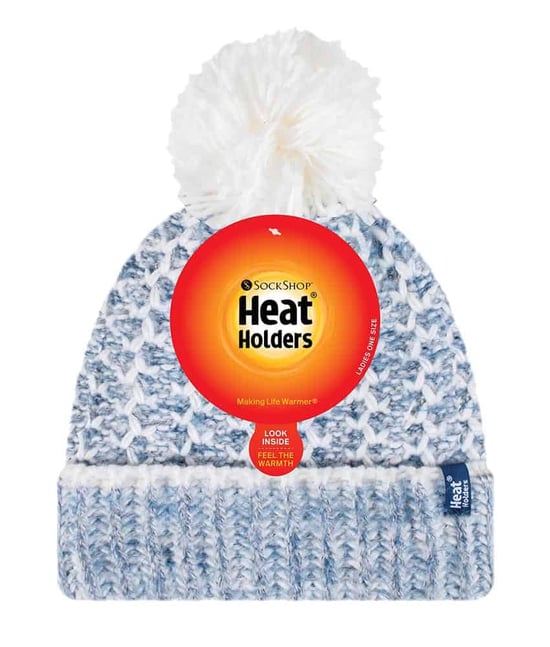 Ladies Fleece Fodrad Cuffed Termisk Vinter Bobble Mössa med Pom Pom - Image 2