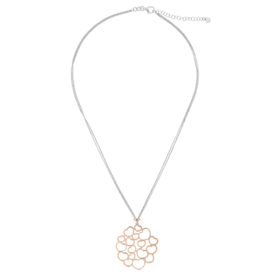 Orphelia 'Maliya' Women's 925 Sterling Silver Chain with Pendant - Silver/Rose ZK-7388 - Image 2