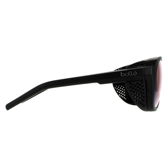 Bolle Wrap Mens Matte Black Phantom+ Polarized Photochromic Cobalt Sunglasses