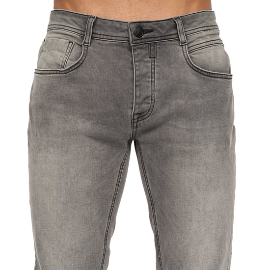 Crosshatch Mens Malcolm Slim Jeans (Light Grey Wash) - Image 3