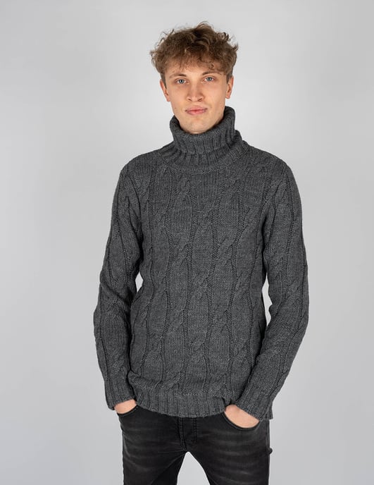 Xagon Man Pullover Turtleneck Men's Grey - Image 3