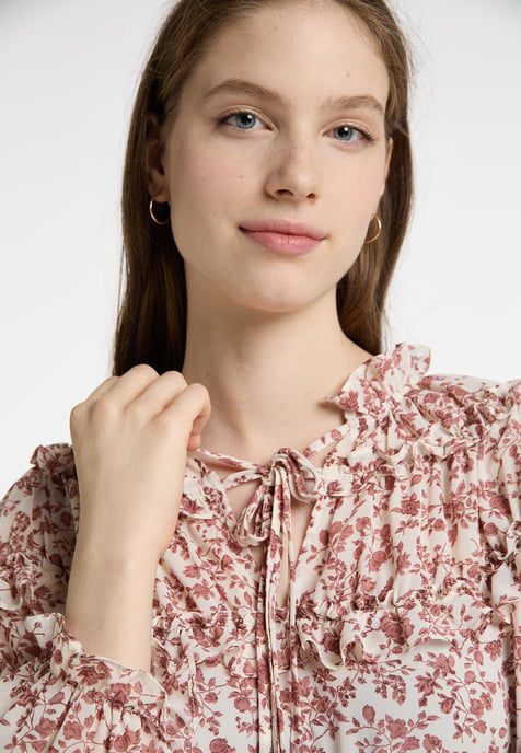 Dreimaster Blouse met ruches bridgeport Dames Witte roest - Image 5