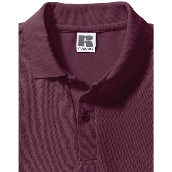 Russell Mens Polycotton Pique Polo Shirt (Burgundy) - Image 3