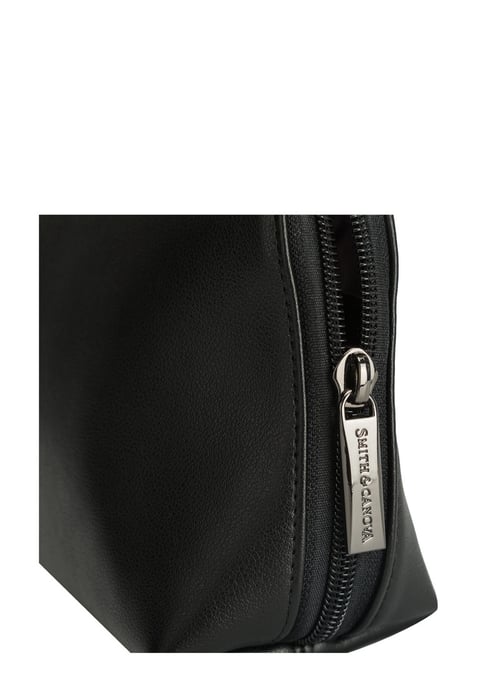 Soft Grain Leather Zip Top Cosmetic Bag