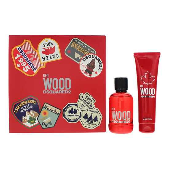Dsquared2 Wood Red 2 Piece Gift Set: Eau De Toilette 100ml - Body Lotion 150ml - Image 1
