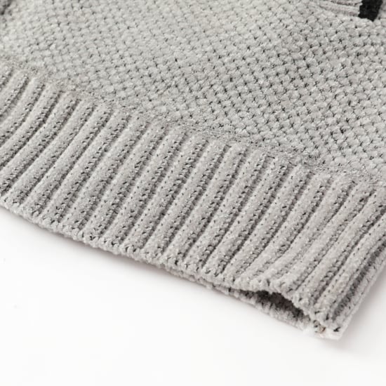 Herrkofta med dragkedja och ståkrage, fodrad tjock stickad pullover Ljusgrå - Image 6