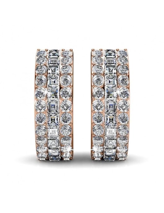 Olena Earrings - Rose Gold and Crystal - Image 3