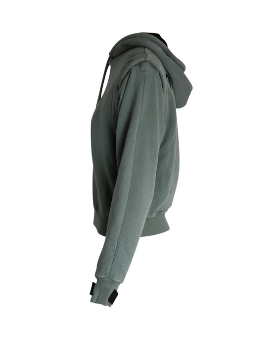 Off-White Hoodie med avtagbara ärmar i khaki bomull - Image 3