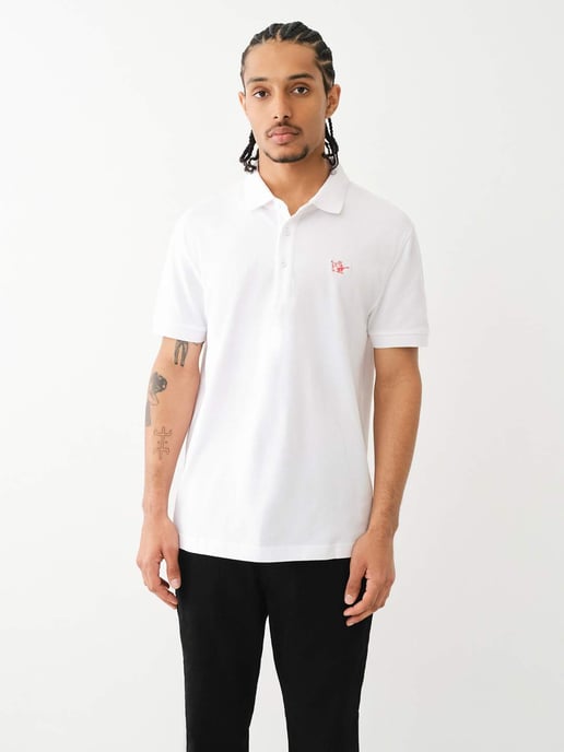 Relaxed Buddha Patch Polo in White