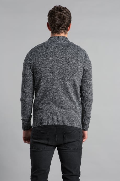 Black Recycled Cotton Blend 1/4 Zip Twist Jumper