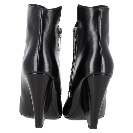Saint Laurent Pyramid-Heeled Ankle Boots in Black Leather - Image 5