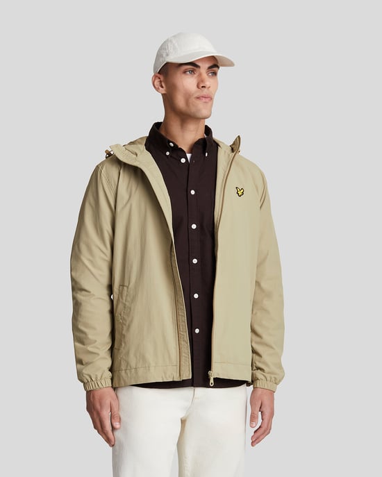 Mens Zip Through Hooded Jacket in Green - Image 1
