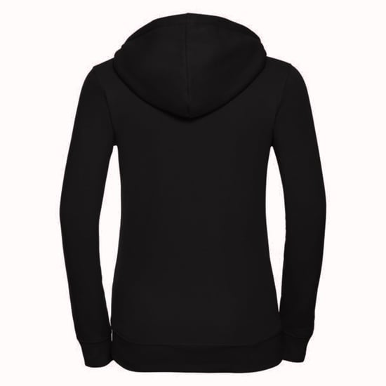 Russell Dames Premium Authentieke Hoodie met rits (3-laagse stof) (Zwart) - Image 2