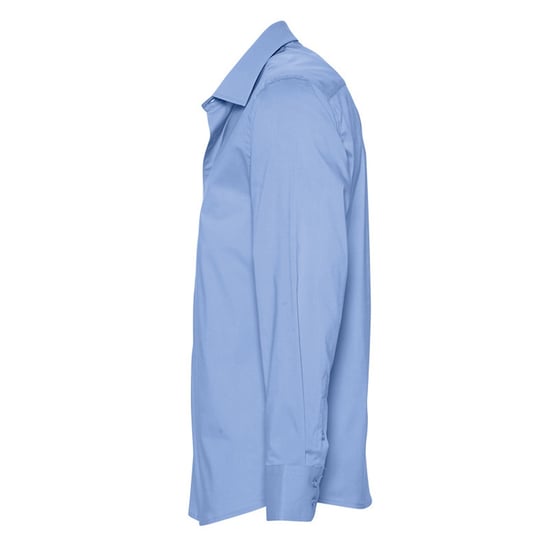 SOLS Mens Brighton Long Sleeve Fitted Work Shirt (Bright Sky) - Image 3