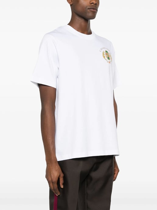 Casablanca Joyaux D'Afrique Tennis Club Printed T-Shirt in White - Image 3