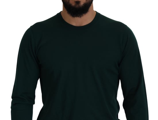 Dolce & Gabbana Grön Cashmere Rundhals Tröja Herrsweater - Image 4