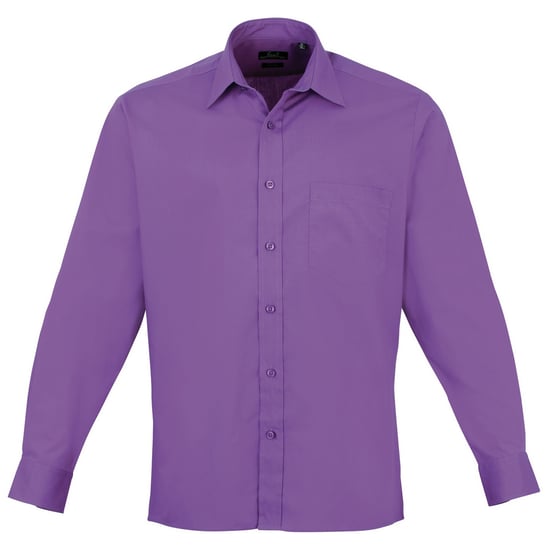 Premier Heren Premier Poplin Formeel Overhemd Met Lange Mouwen (Rijke Violet) - Image 1