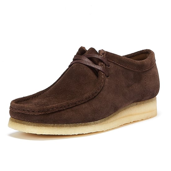 Clarks Wallabee Suede Mens Dark Brown Shoes - Image 3