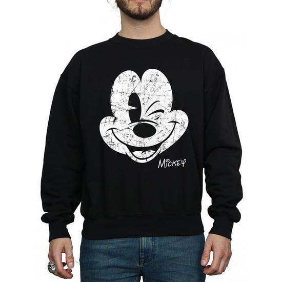 Disney Mens Mickey Mouse Face Sweatshirt (Black)